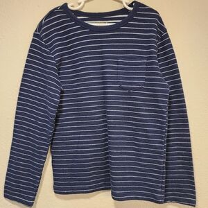 Cat & Jack Boys Striped Blue Long Sleeve Shirt Size Small (6-7)